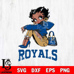 Kansas City Royals Betty Boop Black Fan Girl Svg Eps Dxf Png File, Digital Download, Instant Download