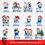 Kansas City Royals Bluey Christmas MLB Bundle 12 file Cricut , Bluey Cricut , Christmas Svg , Bluey svg , Digital Download, dxf eps png pdf file