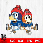 Kansas City Royals Bluey & Bingo Christmas Svg Eps Dxf Png File, Digital Download, Instant Download