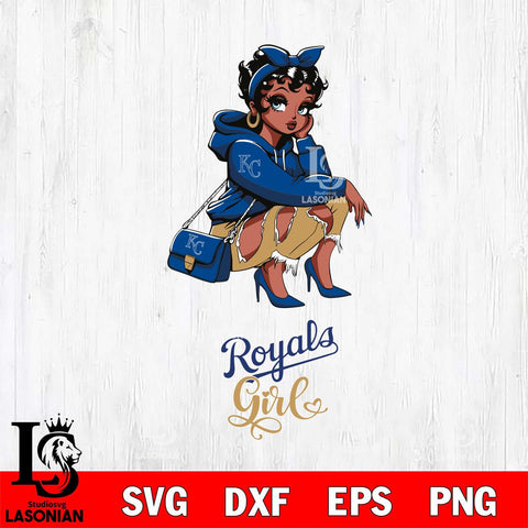 Kansas City Royals Fashion Black Fan Girl Betty Boop