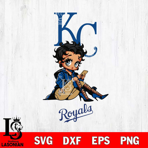 Kansas City Royals Style Black Fan Girl Betty Boop
