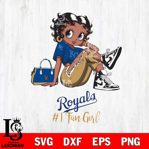 Kansas City Royals #1 Black Fan Girl Betty Boop