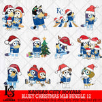 Kansas City Royals  Bluey Christmas MLB Bundle 12 Svg Eps Dxf Png File, Digital Download, Instant Download