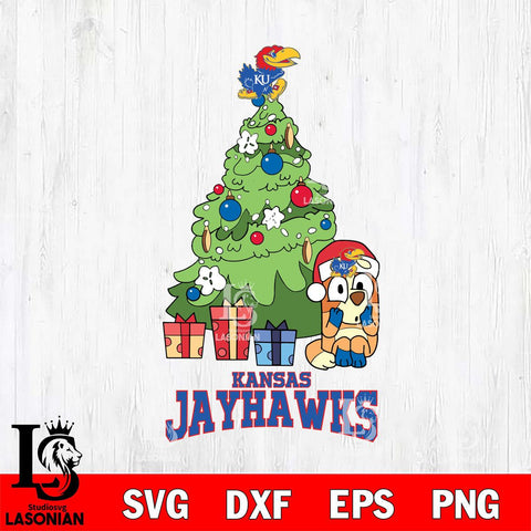 Kansas Jayhawks Bluey Chilli Christmas Tree Svg Eps Dxf Png File, Digital Download