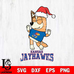 Kansas Jayhawks Bluey Chilli Happy Christmas Svg Eps Dxf Png File, Digital Download