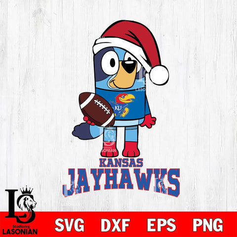 Kansas Jayhawks Bluey Christmas Svg Eps Dxf Png File, Digital Download