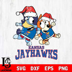 Kansas Jayhawks Bluey Christmas Holiday Svg Eps Dxf Png File, Digital Download