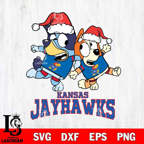 Kansas Jayhawks Bluey Christmas Holiday Svg Eps Dxf Png File, Digital Download