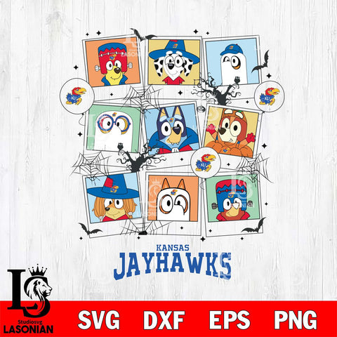 Kansas Jayhawks Bluey Halloween Sport Svg Eps Dxf Png File, Digital Download, Instant Download