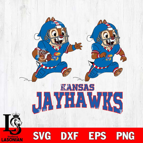 Kansas Jayhawks Chip & Dale Football Cricut,Christmas SVG DXF EPS PNG FILE, NCAA Digital Download,Instant Download, Silhouette