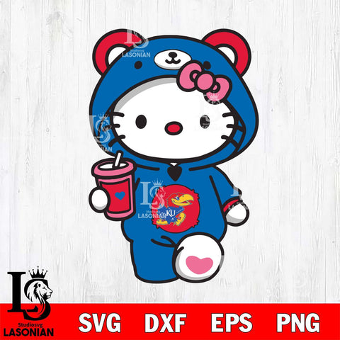 Kansas Jayhawks Cute Hello Kitty Svg Eps Dxf Png File, Digital Download, Instant Download