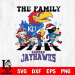 Kansas Jayhawks Family Bluey Christmas Svg Eps Dxf Png File, Digital Download
