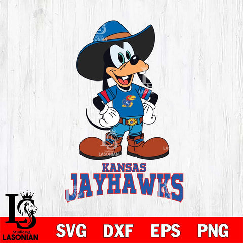 Kansas Jayhawks Goofy Cowboy Sport SVG DXF EPS PNG FILE,NCAA svg ,Football Digital Download,Instant Download, Silhouette