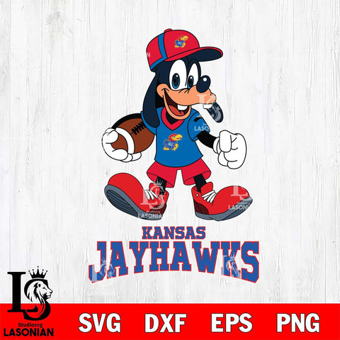Kansas Jayhawks Goofy Football Player SVG DXF EPS PNG FILE,NCAA svg ,Football Digital Download,Instant Download, Silhouette