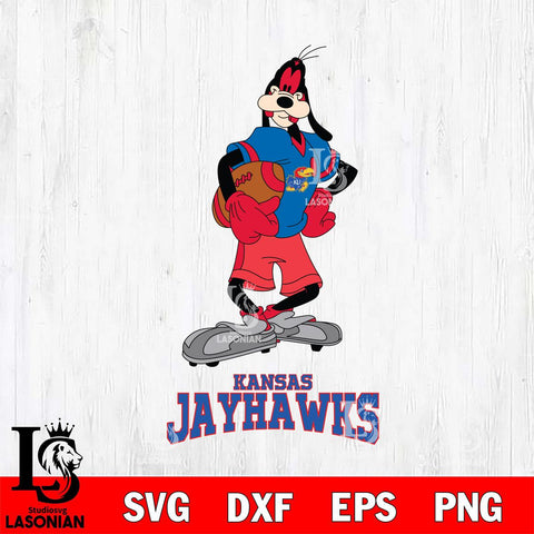 Kansas Jayhawks Goofy Player SVG DXF EPS PNG FILE,NCAA svg ,Football Digital Download,Instant Download, Silhouette