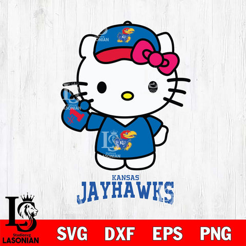 Kansas Jayhawks Hello Kitty Best Fan Svg Eps Dxf Png File, Digital Download, Instant Download