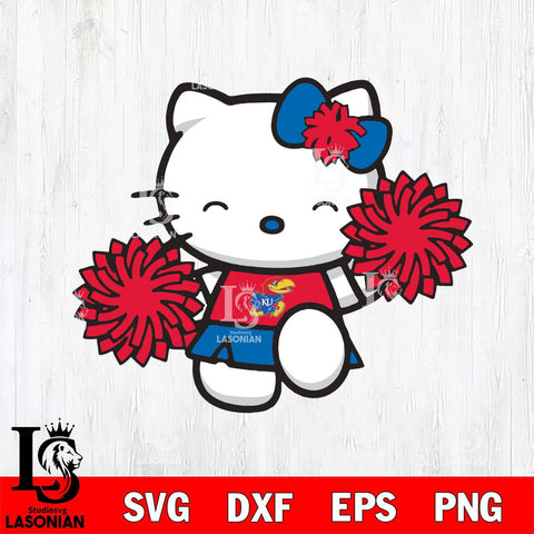 Kansas Jayhawks Hello Kitty Cheerleader Svg Eps Dxf Png File, Digital Download, Instant Download