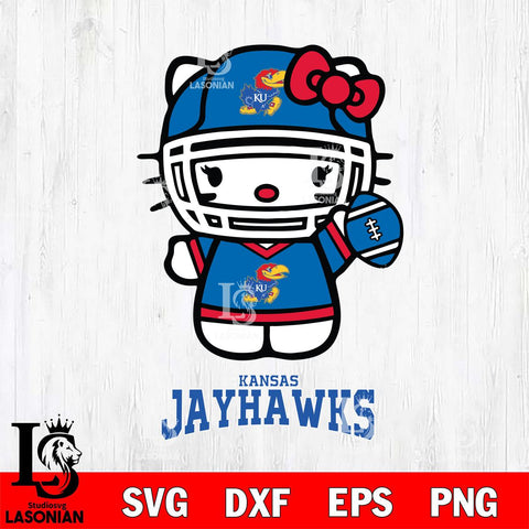 Kansas Jayhawks Hello Kitty NCAA 1 Svg Eps Dxf Png File, Digital Download, Instant Download