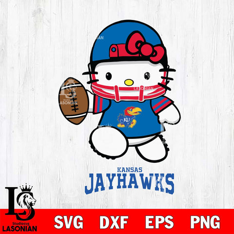 Kansas Jayhawks Hello Kitty NCAA 4 Svg Eps Dxf Png File, Digital Download, Instant Download