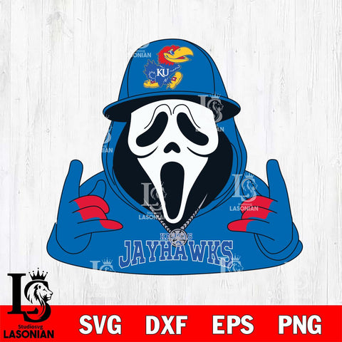 Kansas Jayhawks Horror Character Ghostface Sport Svg Eps Dxf Png File, NCAA svg, Digital Download, Instant Download