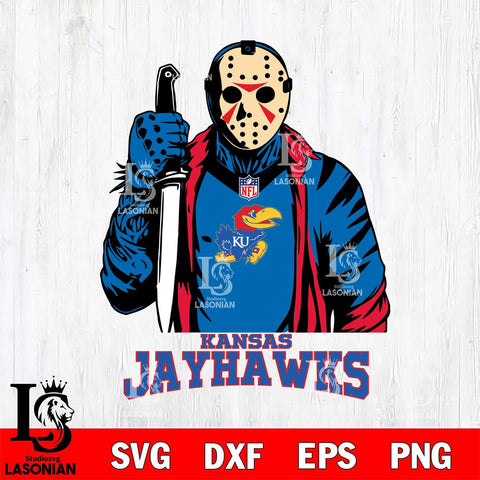 Kansas Jayhawks Jason Voorhees Horror 3 Svg Eps Dxf Png File, NCAA svg, Digital Download, Instant Download