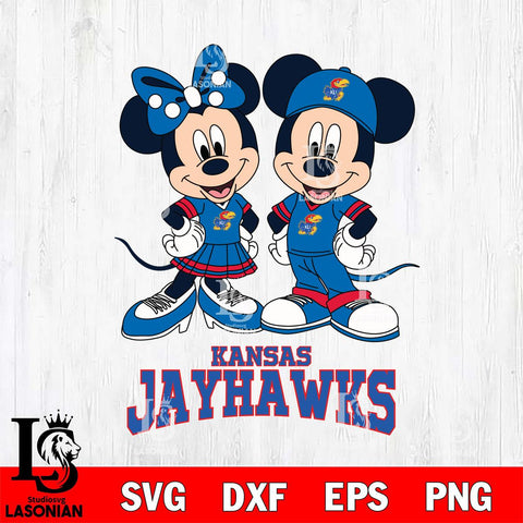 Kansas Jayhawks Mickey Minnie Mouse rugby ball Svg Eps Dxf Png File, NCAA svg , File Cut , Digital Download , Instant Download, Cut Svg Files