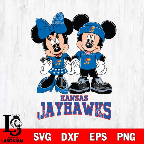Kansas Jayhawks Mickey Minnie Rugby ball Svg Eps Dxf Png File, NCAA svg , File Cut , Digital Download , Instant Download, Cut Svg Files