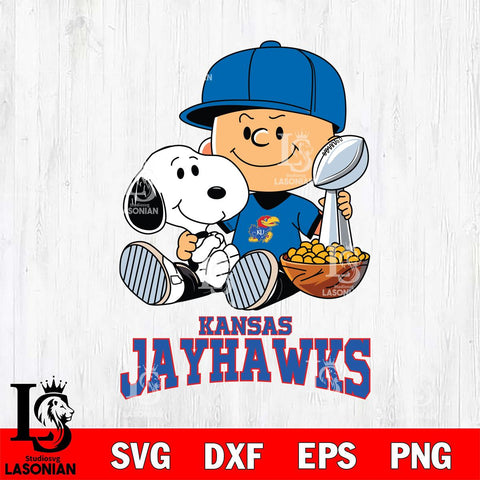 Kansas Jayhawks Peanuts Snoopy Champion football SVG DXF EPS PNG FILE,Snoopy File Cut, NCAA Digital Download,Instant Download,Christmas Silhouette