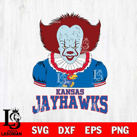 Kansas Jayhawks Pennywise Horror Sport 5 Svg Eps Dxf Png File, Digital Download