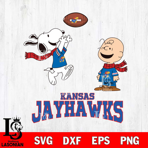 Kansas Jayhawks Snoopy & Charlie Brown Football Cricut,Christmas SVG DXF EPS PNG FILE, NCAA Digital Download,Instant Download, Silhouette