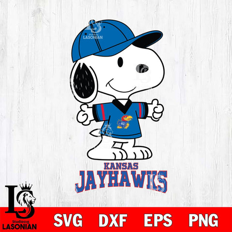 Kansas Jayhawks Snoopy football SVG DXF EPS PNG FILE,Snoopy File Cut, NCAA Digital Download,Instant Download,Christmas Silhouette