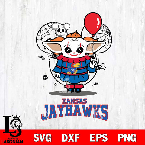 Kansas Jayhawks Stitch Pennywise Halloween Svg Eps Dxf Png File, Digital Download, Instant Download