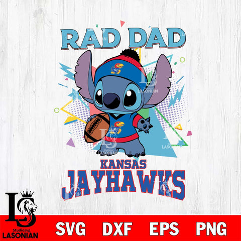 Kansas Jayhawks Stitch Rad Dad SVG DXF EPS PNG FILE, NCAA File Cut,Digital Download,Instant Download