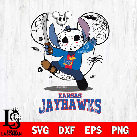 Kansas Jayhawks Stitch jason voorhees Halloween Svg Eps Dxf Png File, Digital Download, Instant Download