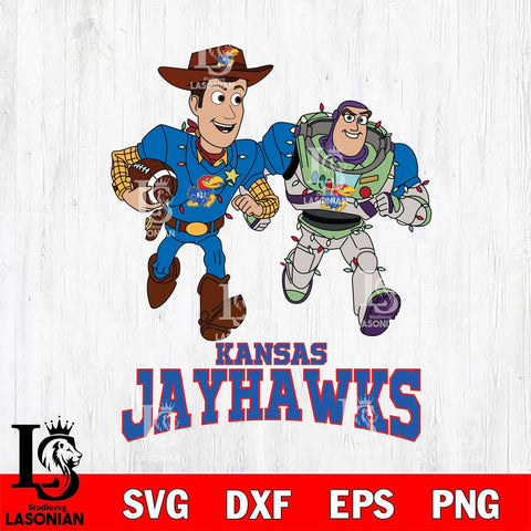 Kansas Jayhawks Woody & Buzz Lightyear Football Cricut,Christmas SVG DXF EPS PNG FILE, NCAA Digital Download,Instant Download, Silhouette
