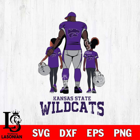 Kansas State Wildcats 3 Father and son Rugby SVG DXF EPS PNG FILE,NCAA SVG, Father day Digital Download,Instant Download, Silhouette