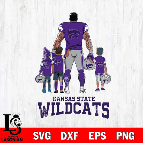 Kansas State Wildcats 4 Father and son Rugby SVG DXF EPS PNG FILE,NCAA SVG, Father day Digital Download,Instant Download, Silhouette