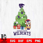 Kansas State Wildcats Bluey Chilli Christmas Tree Svg Eps Dxf Png File, Digital Download