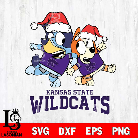 Kansas State Wildcats Bluey Christmas Holiday Svg Eps Dxf Png File, Digital Download