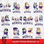 Kansas State Wildcats Bluey Dace Mode NCAA Bundle 12 SVG Eps Dxf Png File, Digital Download, Instant Download