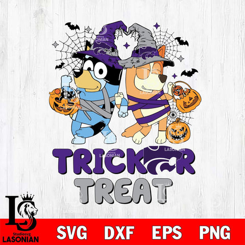 Kansas State Wildcats Bluey Trick or Treat Halloween 2 Svg Eps Dxf Png File, Digital Download, Instant Download