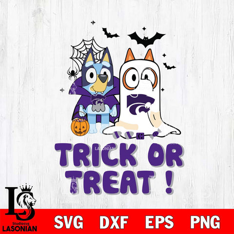 Kansas State Wildcats Bluey Trick or Treat Halloween Svg Eps Dxf Png File, Digital Download, Instant Download