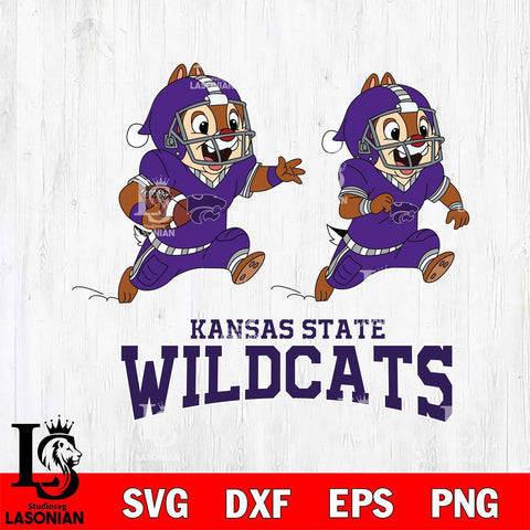 Kansas State Wildcats Chip & Dale Football Cricut,Christmas SVG DXF EPS PNG FILE, NCAA Digital Download,Instant Download, Silhouette