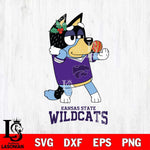 Kansas State Wildcats Christmas Bluey Bandit Heeler Cut Files,Bluey Cricut,Christmas Svg , Bluey svg , Digital Download, dxf eps png pdf file
