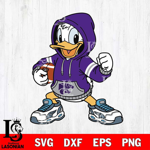 Kansas State Wildcats Donald Duck Disney Christmas File Cut, NCAA SVG DXF EPS PNG FILE, Digital Download , Criucut , Silhouette