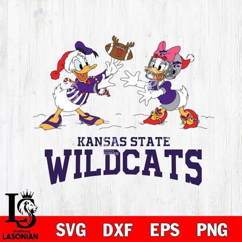 Kansas State Wildcats Donald Duck & Daisy Duck Football Cricut,Christmas SVG DXF EPS PNG FILE, NCAA Digital Download,Instant Download, Silhouette