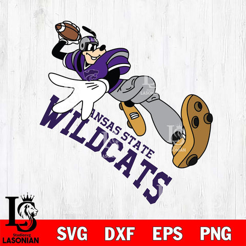 Kansas State Wildcats Goofy rugby player SVG DXF EPS PNG FILE,NCAA svg ,Football Digital Download,Instant Download, Silhouette
