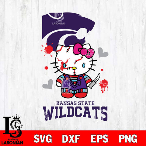 Kansas State Wildcats Hello Kitty Horror 2 Svg Eps Dxf Png File, Digital Download
