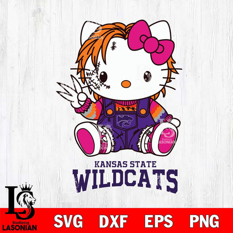 Kansas State Wildcats Hello Kitty Horror Svg Eps Dxf Png File, Digital Download