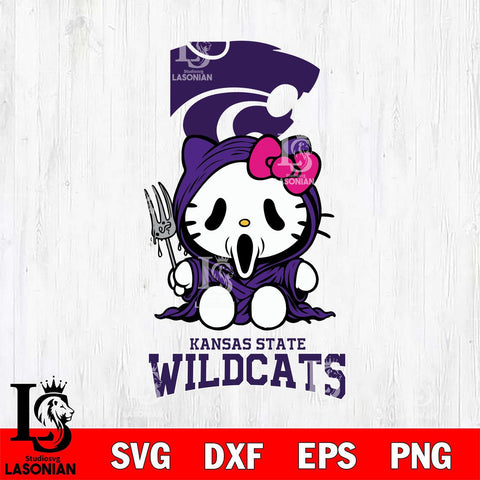 Kansas State Wildcats Hello Kitty Horror 4 Svg Eps Dxf Png File, Digital Download